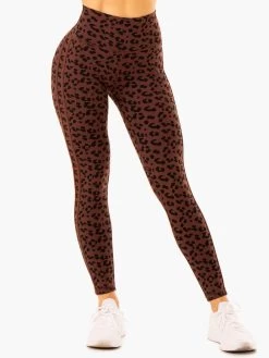 Evolution High Waisted Scrunch Leggings - Chocolate Leopard