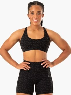 Evolution Sports Bra - Black Leopard