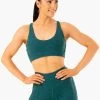 Evolution Sports Bra - Teal Leopard