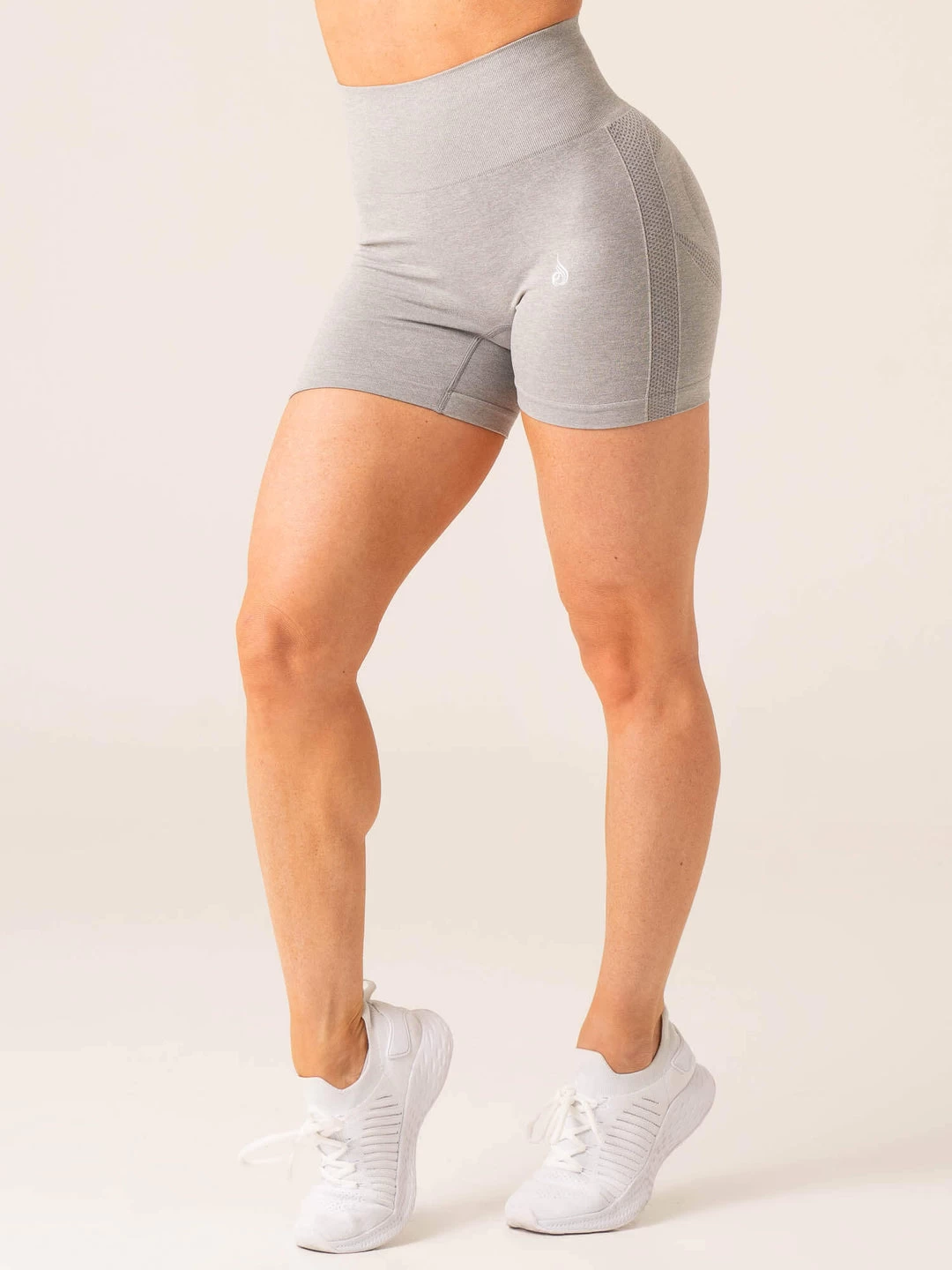 Evolve Seamless Shorts - Light Grey Marl 2 Evolve Seamless Shorts - Light Grey Marl - Image 2