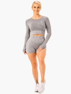 Evolve Seamless High Waisted Shorts - Grey 7 Evolve Seamless High Waisted Shorts - Grey -Ryderwear evolve seamless high waisted shorts grey clothing ryderwear 971048 1080x
