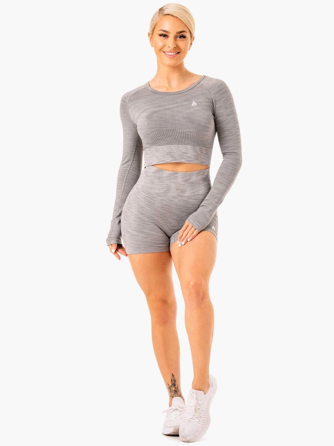 Evolve Seamless High Waisted Shorts - Grey 4 Evolve Seamless High Waisted Shorts - Grey - Image 4