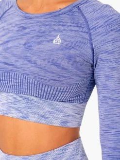 Evolve Seamless Long Sleeve Top - Blue -Ryderwear evolve seamless long sleeve top blue clothing ryderwear 188694 1080x