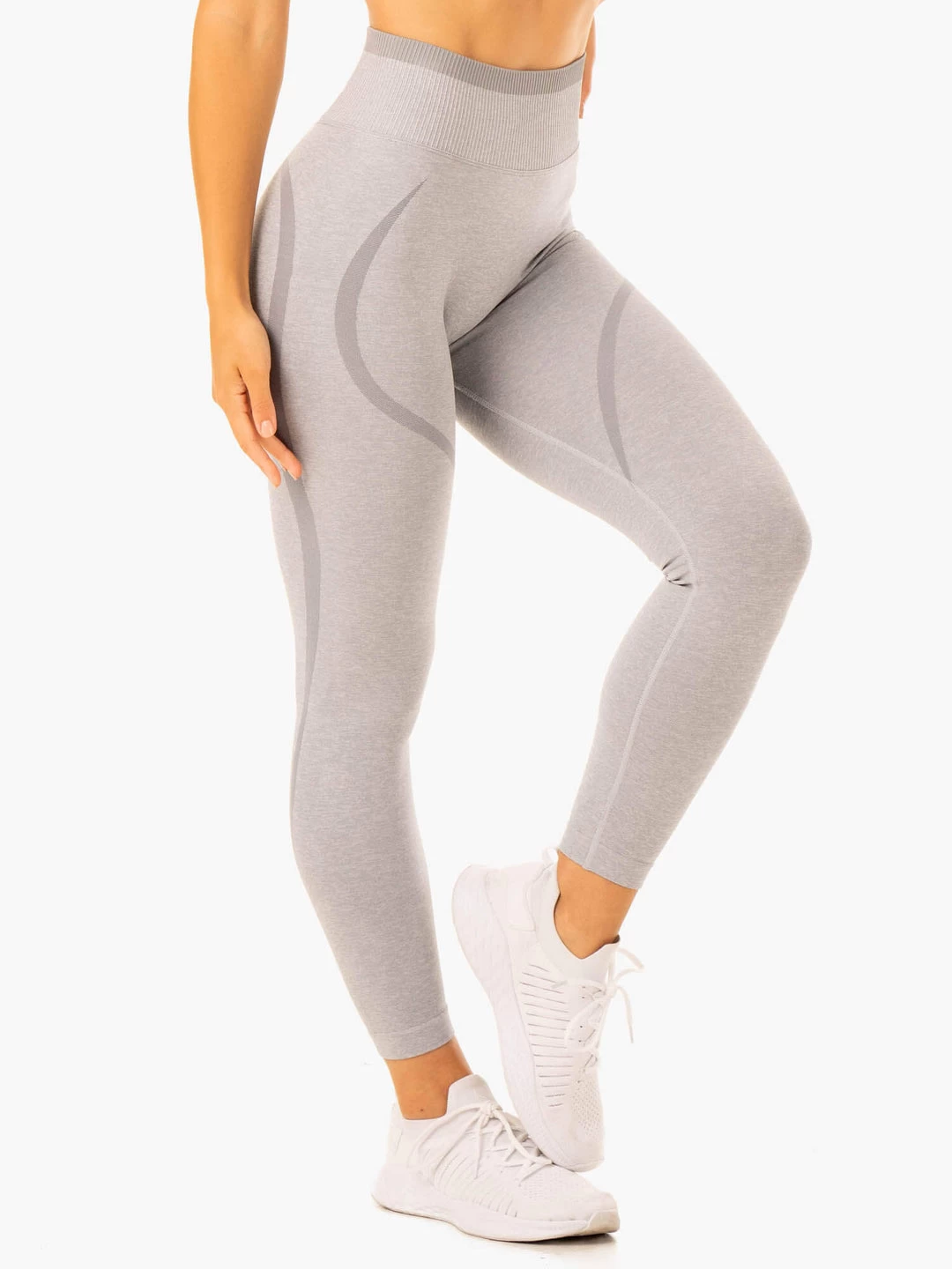 Excel Seamless High Waisted Leggings - Grey Marl 4 Excel Seamless High Waisted Leggings - Grey Marl - Image 4