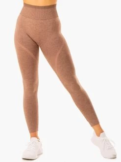 Excel Seamless High Waisted Leggings - Mocha Marl -Ryderwear excel seamless high waisted leggings mocha marl clothing ryderwear 914744 1080x