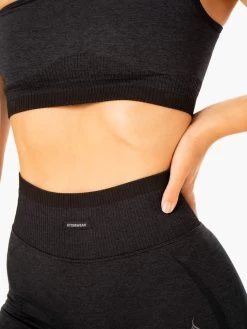 Excel Seamless One Shoulder Sports Bra - Black Marl -Ryderwear excel seamless one shoulder sports bra black marl clothing ryderwear 641710 1080x