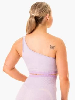 Excel Seamless One Shoulder Sports Bra - Lavender Marl -Ryderwear excel seamless one shoulder sports bra lavender marl clothing ryderwear 856955 1080x
