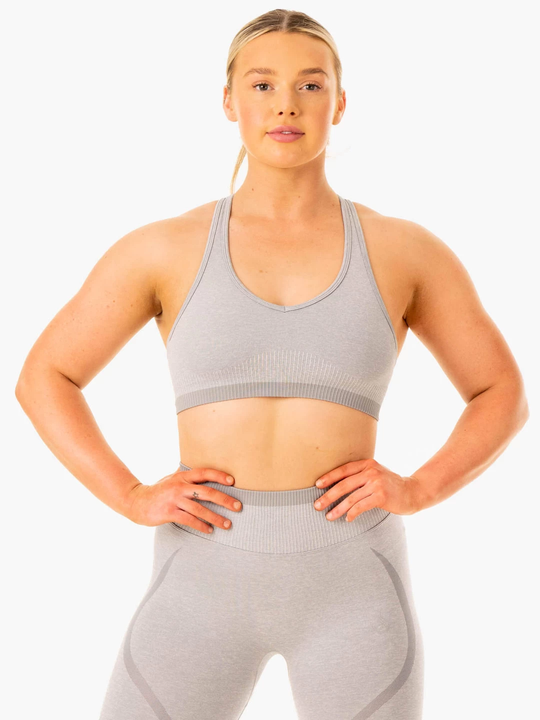 Excel Seamless Sports Bra - Grey Marl 1 Excel Seamless Sports Bra - Grey Marl