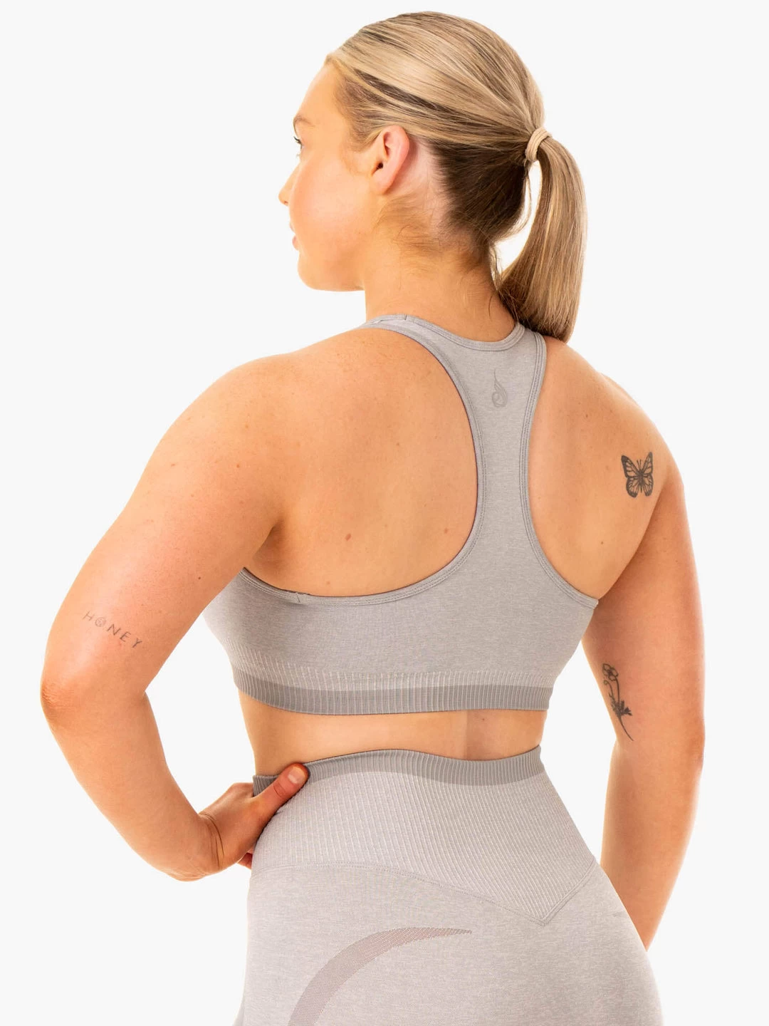 Excel Seamless Sports Bra - Grey Marl 2 Excel Seamless Sports Bra - Grey Marl - Image 2