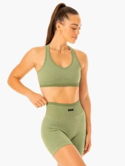 Excel Seamless Sports Bra - Moss Green Marl -Ryderwear excel seamless sports bra moss green marl clothing ryderwear 771687 1080x