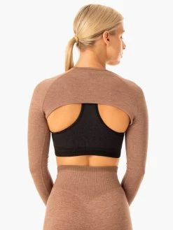 Excel Seamless Super Crop - Mocha Marl 10 Excel Seamless Super Crop - Mocha Marl -Ryderwear excel seamless super crop mocha marl clothing ryderwear 257528 1080x