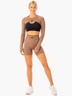 Excel Seamless Super Crop - Mocha Marl 11 Excel Seamless Super Crop - Mocha Marl -Ryderwear excel seamless super crop mocha marl clothing ryderwear 903930 1080x
