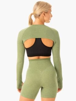 Ryderwear -Ryderwear excel seamless super crop moss green marl clothing ryderwear 224333 1080x