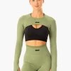Excel Seamless Super Crop - Moss Green Marl