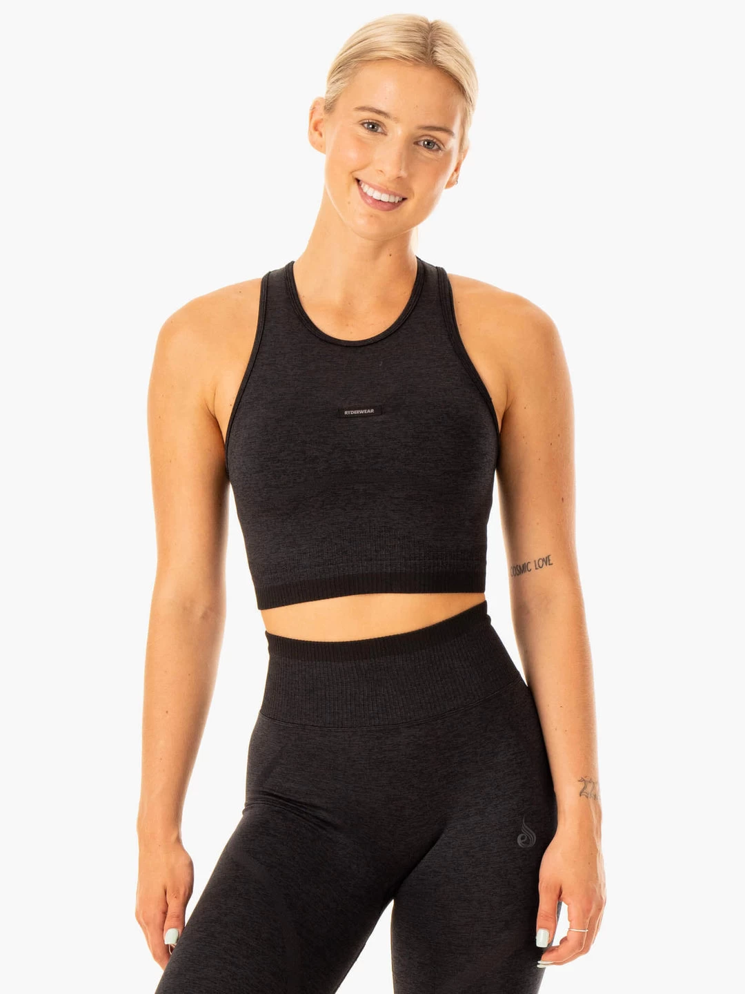 Excel Seamless Tank - Black Marl 1 Excel Seamless Tank - Black Marl