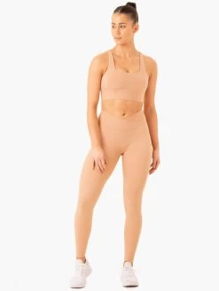 Flow Square Neck Sports Bra - Tan -Ryderwear flow square neck sports bra tan clothing ryderwear 462877 1080x