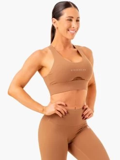 Focus Contour Sports Bra - Mocha -Ryderwear focus contour sports bra mocha clothing ryderwear 564433 1080x