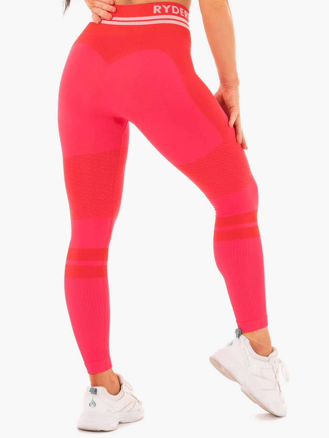 Freestyle Seamless High Waisted Leggings - Red 3 Freestyle Seamless High Waisted Leggings - Red - Image 3