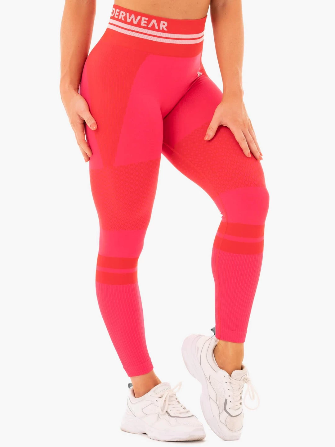 Freestyle Seamless High Waisted Leggings - Red 4 Freestyle Seamless High Waisted Leggings - Red - Image 4