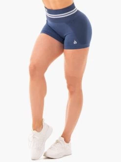 Freestyle Seamless High Waisted Shorts - Steel Blue