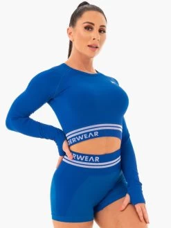Freestyle Seamless Long Sleeve Crop - Blue -Ryderwear freestyle seamless long sleeve crop blue clothing ryderwear 216393 1080x