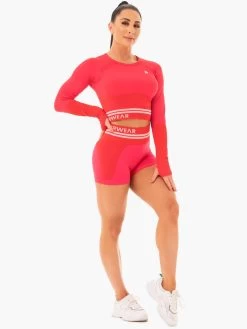 Freestyle Seamless Long Sleeve Crop - Red -Ryderwear freestyle seamless long sleeve crop red clothing ryderwear 157865 1080x