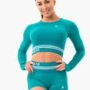 Freestyle Seamless Long Sleeve Crop - Teal