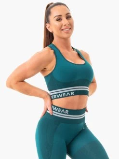 Freestyle Seamless Longline Sports Bra - Emerald Green -Ryderwear freestyle seamless longline sports bra emerald green clothing ryderwear 404217 1080x