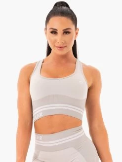 Freestyle Seamless Longline Sports Bra - Grey
