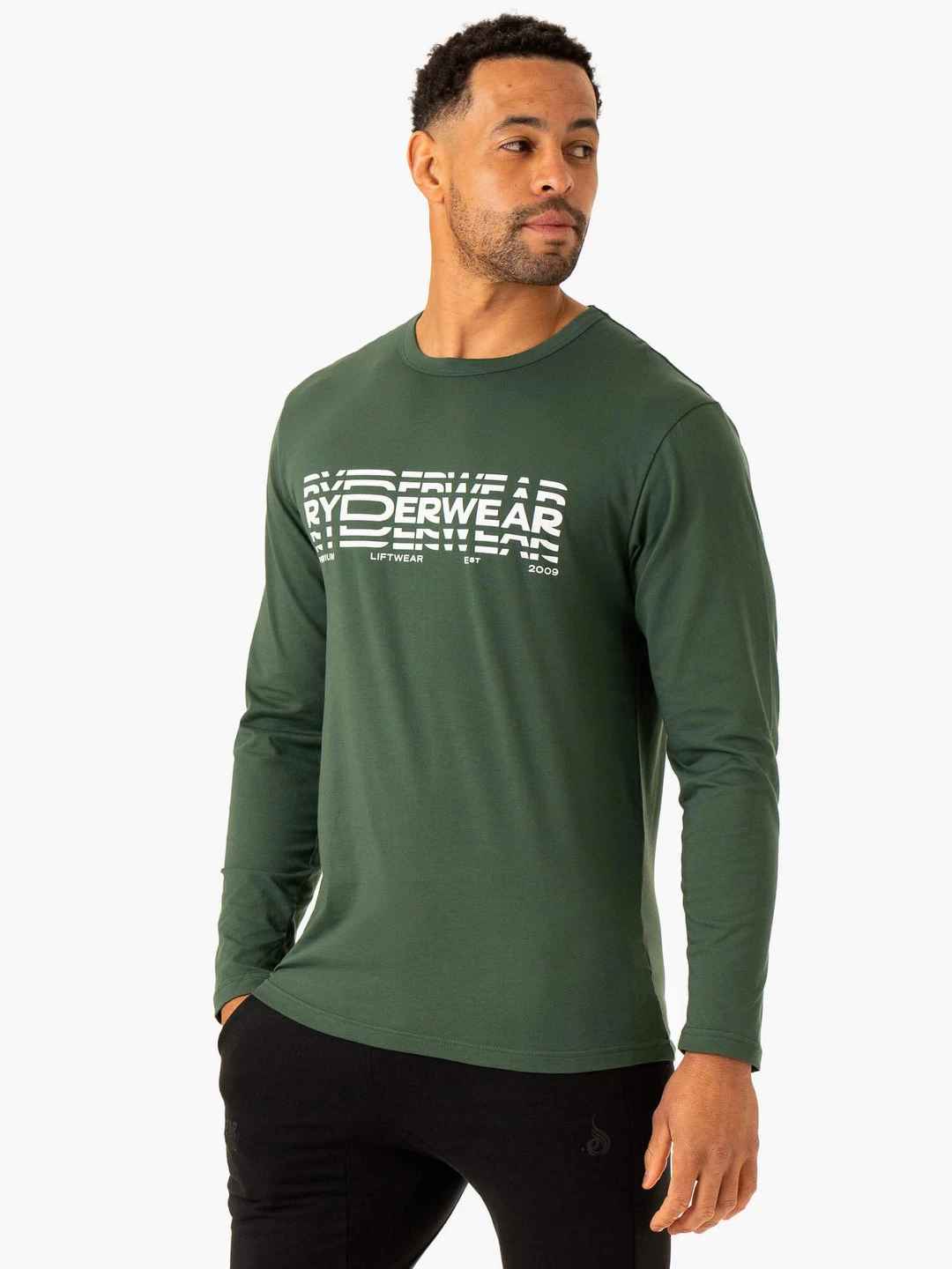 Graphic Long Sleeve T-Shirt - Dark Green 3 Graphic Long Sleeve T-Shirt - Dark Green - Image 3