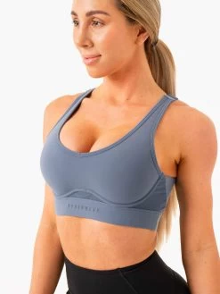 Heighten High Impact Sports Bra - Steel Blue -Ryderwear heighten high impact sports bra steel blue clothing ryderwear 620636 1080x
