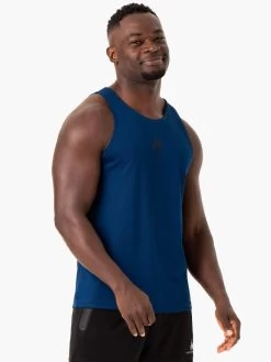 Heighten Mesh Regular Tank - Blue