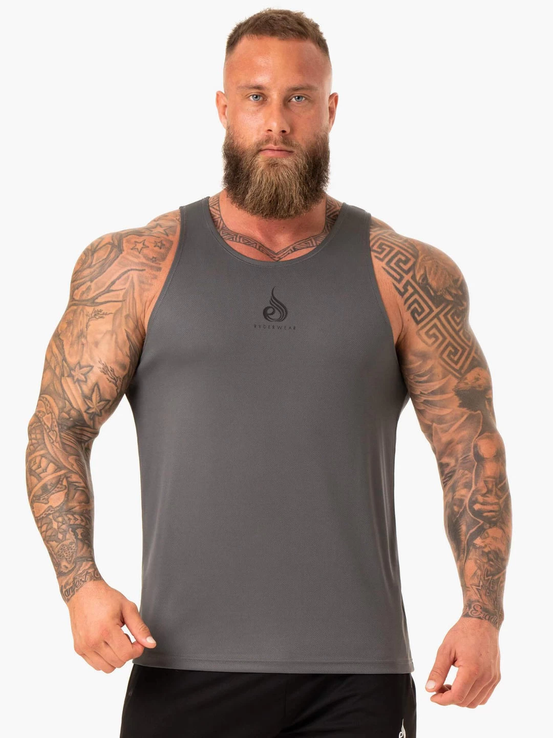 Heighten Mesh Regular Tank - Charcoal 1 Heighten Mesh Regular Tank - Charcoal