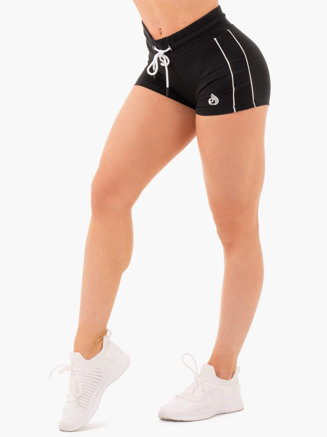 High Waisted Track Shorts - Black 1 High Waisted Track Shorts - Black