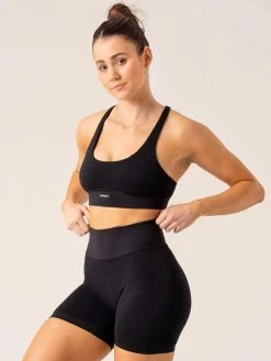 Honeycomb Seamless Sports Bra - Black -Ryderwear honeycomb seamless sports bra black clothing ryderwear 410261 1080x