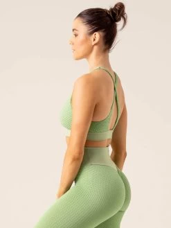 Honeycomb Seamless Sports Bra - Sage -Ryderwear honeycomb seamless sports bra sage clothing ryderwear 408436 1080x