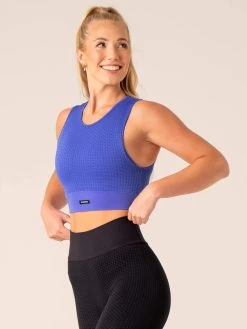 Honeycomb Seamless Tank - Cobalt -Ryderwear honeycomb seamless tank cobalt clothing ryderwear 358161 1080x