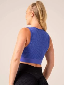 Honeycomb Seamless Tank - Cobalt -Ryderwear honeycomb seamless tank cobalt clothing ryderwear 856469 1080x