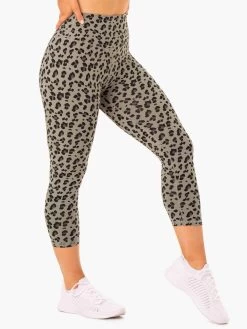 Hybrid 7/8 Leggings - Khaki Leopard -Ryderwear hybrid 78 leggings khaki leopard clothing ryderwear 792166 1080x