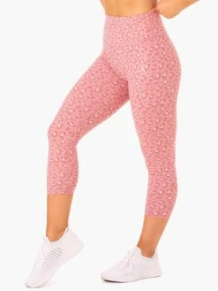 Hybrid 7/8 Leggings - Pink Leopard