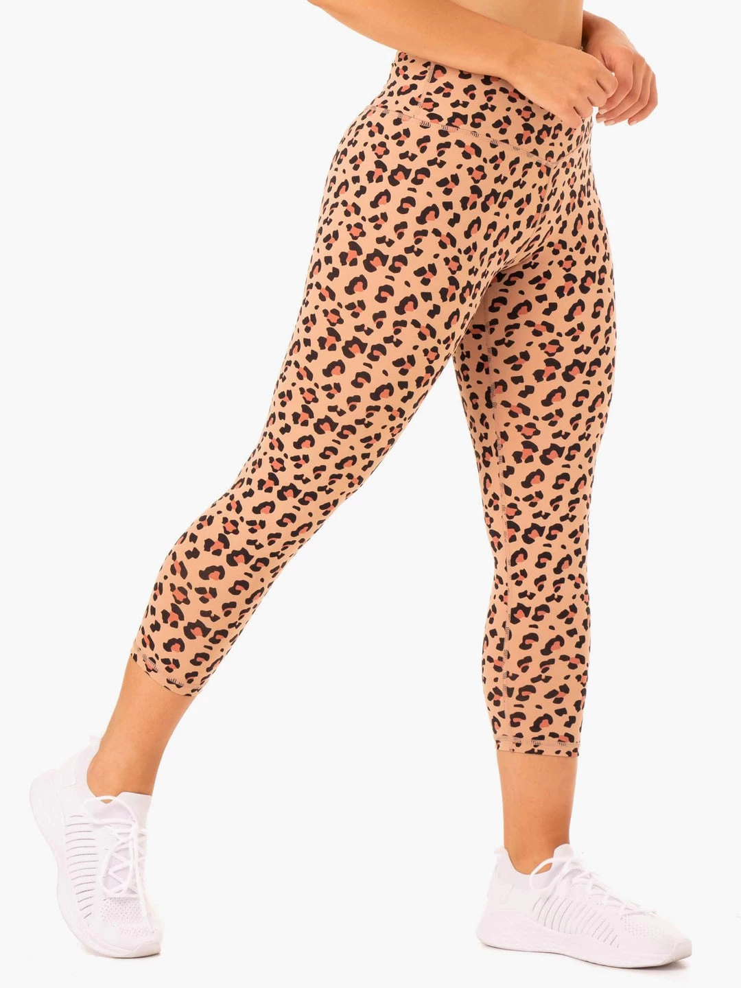 Hybrid 7/8 Leggings - Tan Leopard 3 Hybrid 7/8 Leggings - Tan Leopard - Image 3