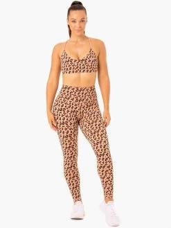 Hybrid Full Length Leggings - Tan Leopard -Ryderwear hybrid full length leggings tan leopard clothing ryderwear 415056 1080x