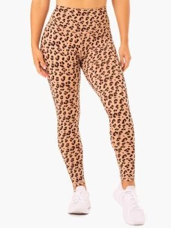 Hybrid Full Length Leggings - Tan Leopard -Ryderwear hybrid full length leggings tan leopard clothing ryderwear 506739 1080x