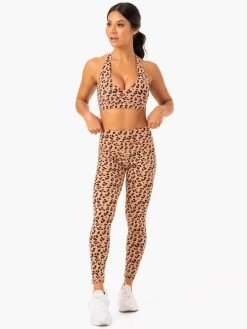 Hybrid Full Length Leggings - Tan Leopard -Ryderwear hybrid full length leggings tan leopard clothing ryderwear 825944 1080x