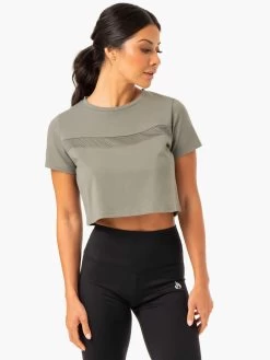 Hybrid Mesh Tee - Khaki