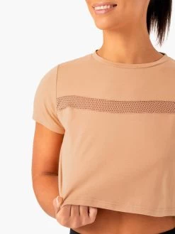 Hybrid Mesh Tee - Tan -Ryderwear hybrid mesh tee tan clothing ryderwear 666461 1080x