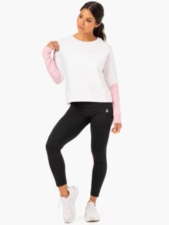 Hybrid Pullover Jumper - White/Pink -Ryderwear hybrid pullover jumper whitepink clothing ryderwear 423422 1080x