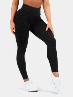 Instinct Scrunch Bum Leggings - Leopard Black -Ryderwear instinct scrunch bum leggings leopard black clothing ryderwear 789633 1080x