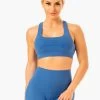 Knockout Racer Back Sports Bra - Blue