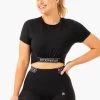Level Up Cropped T-Shirt - Black